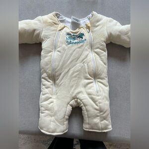 Merlin magic sleep suit 3-6 months, yellow, used, discoloration